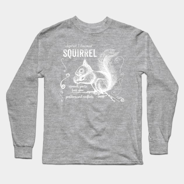 Spirit animal - Squirrel white Long Sleeve T-Shirt by mnutz